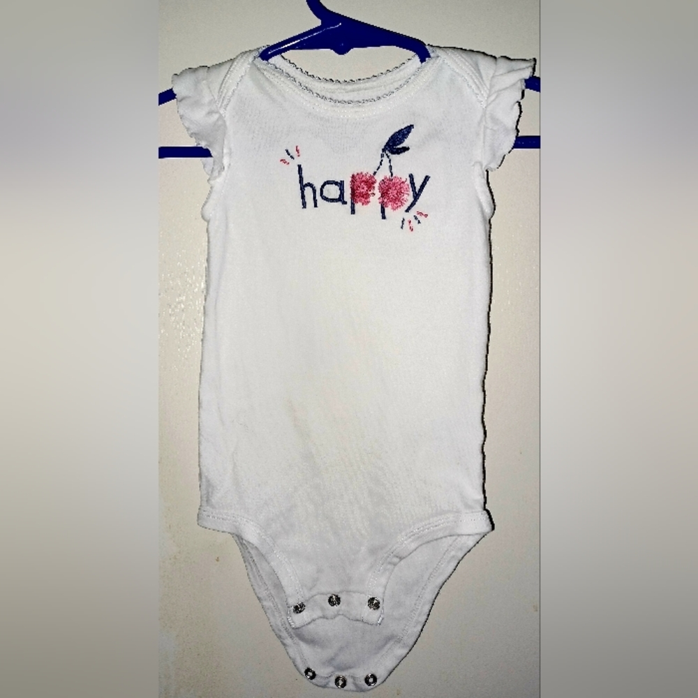 Baby Girl Onesie - Just One You - 9 months - "Happy"